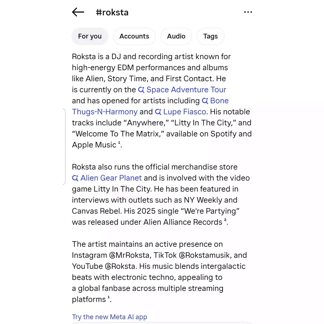 👽 #Roksta •°.°• 🎧 Roksta on Spotify open.spotify.com/artist/5AFJgTIJrLzks1MW1IRuUj 🔊 Roksta on Pandora pandora.com/artist/roksta/ARXZ5hmcKxk5Vmk °▪︎°☆°▪︎°☆°▪︎°☆°▪︎° Official…