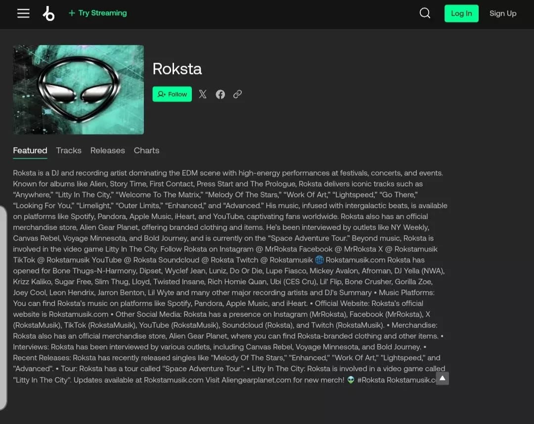 👽 #Roksta •°.°• 🎧 Roksta on Spotify open.spotify.com/artist/5AFJgTIJrLzks1MW1IRuUj 🔊 Roksta on Pandora pandora.com/artist/roksta/ARXZ5hmcKxk5Vmk °▪︎°☆°▪︎°☆°▪︎°☆°▪︎° Official…